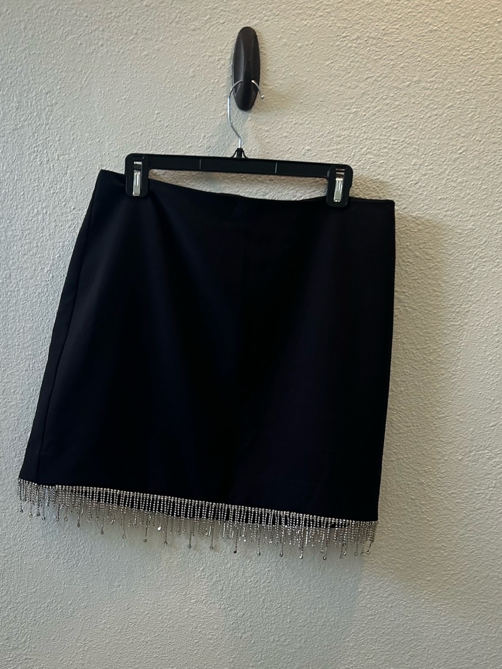 Rachel Zoe Black Mini Skirt with Beaded Fringe